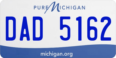 MI license plate DAD5162