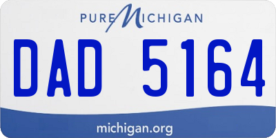 MI license plate DAD5164