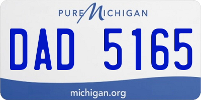 MI license plate DAD5165