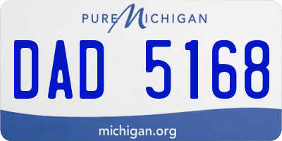 MI license plate DAD5168