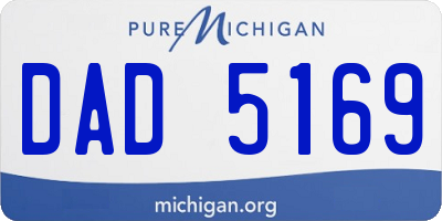 MI license plate DAD5169