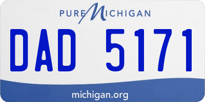 MI license plate DAD5171