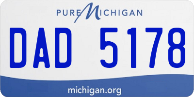 MI license plate DAD5178