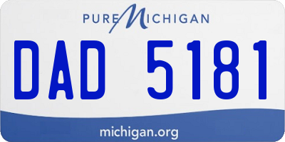 MI license plate DAD5181