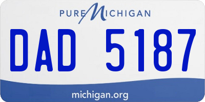 MI license plate DAD5187