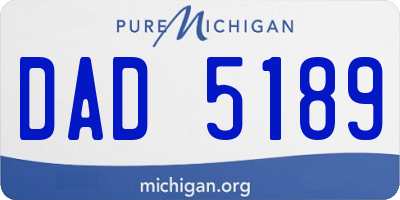 MI license plate DAD5189