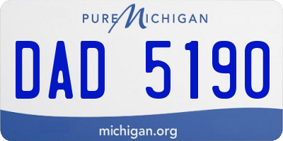 MI license plate DAD5190