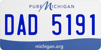 MI license plate DAD5191