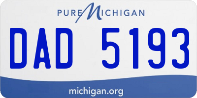 MI license plate DAD5193