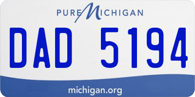MI license plate DAD5194