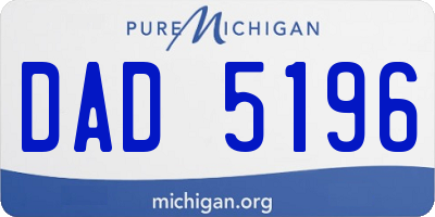 MI license plate DAD5196