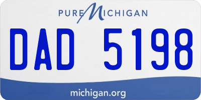 MI license plate DAD5198