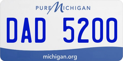 MI license plate DAD5200
