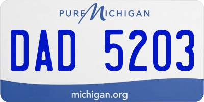 MI license plate DAD5203