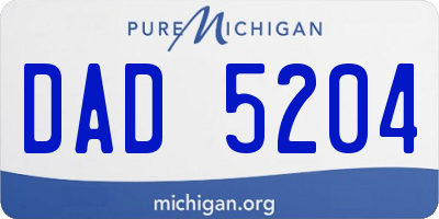MI license plate DAD5204