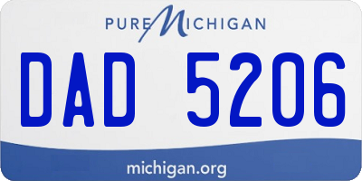 MI license plate DAD5206