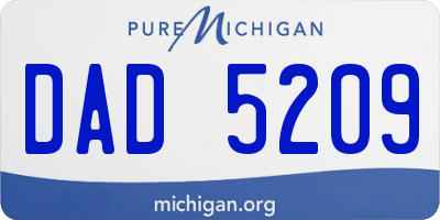 MI license plate DAD5209