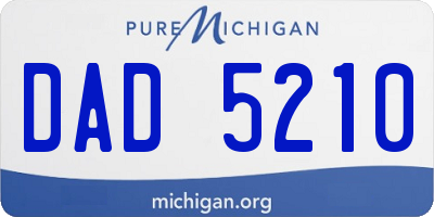 MI license plate DAD5210