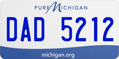 MI license plate DAD5212