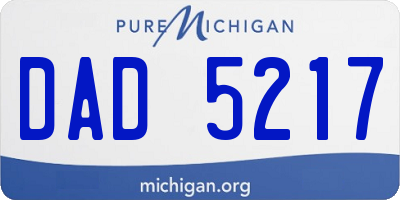 MI license plate DAD5217