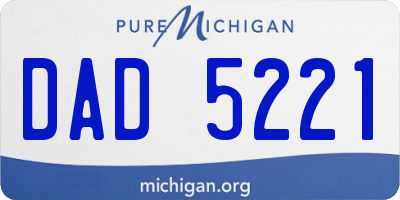 MI license plate DAD5221