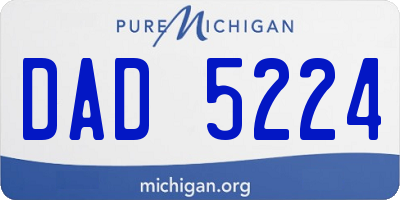 MI license plate DAD5224