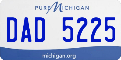 MI license plate DAD5225