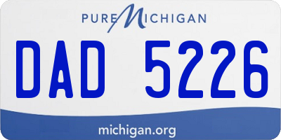MI license plate DAD5226