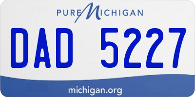 MI license plate DAD5227