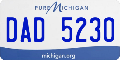 MI license plate DAD5230