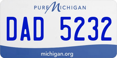 MI license plate DAD5232