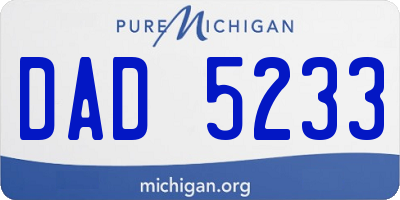 MI license plate DAD5233