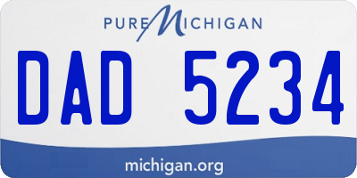 MI license plate DAD5234