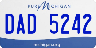 MI license plate DAD5242