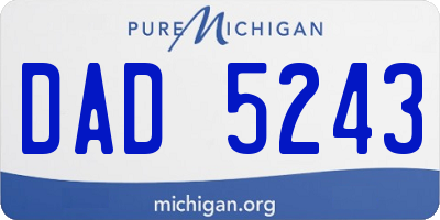 MI license plate DAD5243