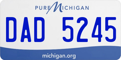 MI license plate DAD5245