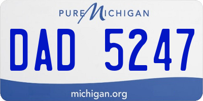 MI license plate DAD5247
