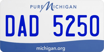 MI license plate DAD5250