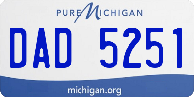 MI license plate DAD5251
