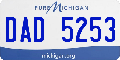 MI license plate DAD5253