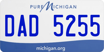 MI license plate DAD5255