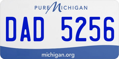 MI license plate DAD5256