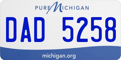 MI license plate DAD5258