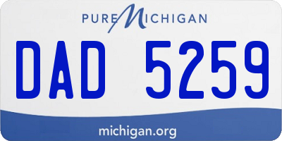 MI license plate DAD5259