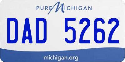 MI license plate DAD5262