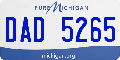 MI license plate DAD5265