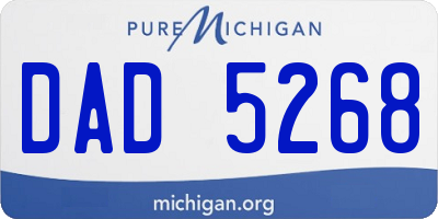 MI license plate DAD5268