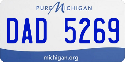 MI license plate DAD5269