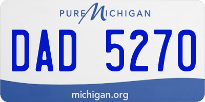 MI license plate DAD5270