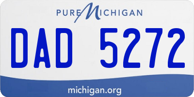 MI license plate DAD5272